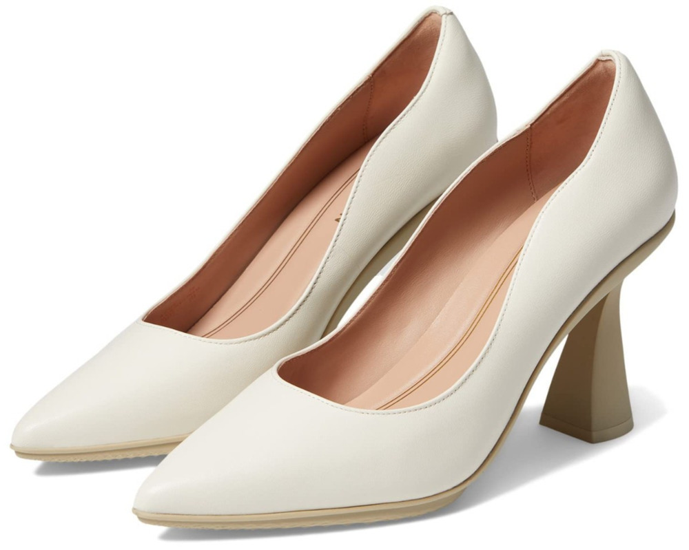 Cole Haan Grand Ambition York Pump 85 mm Ivory Leather Size 9 B
